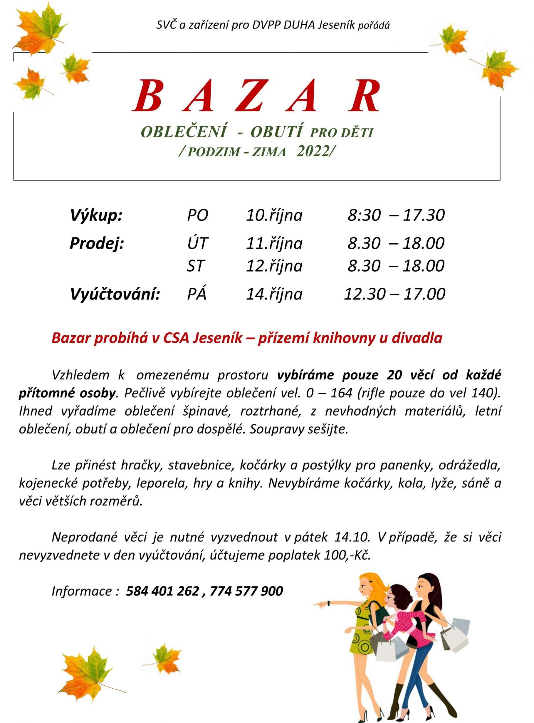 BAZAR podzim - zima 2022
