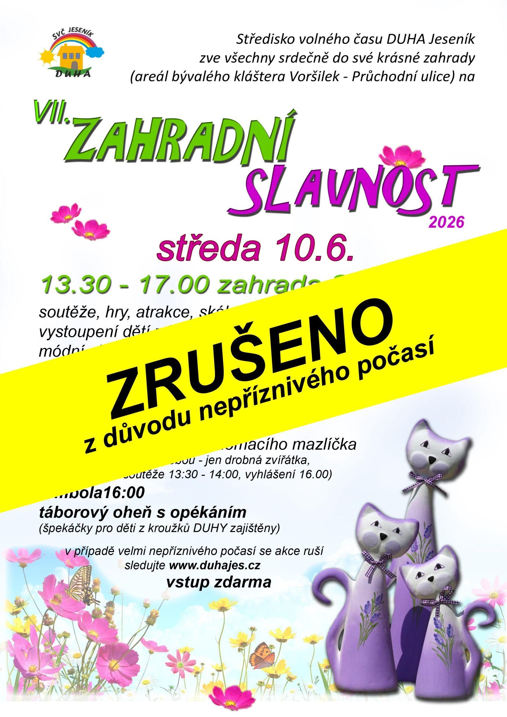 Zrušeno - Zahradní slavnost