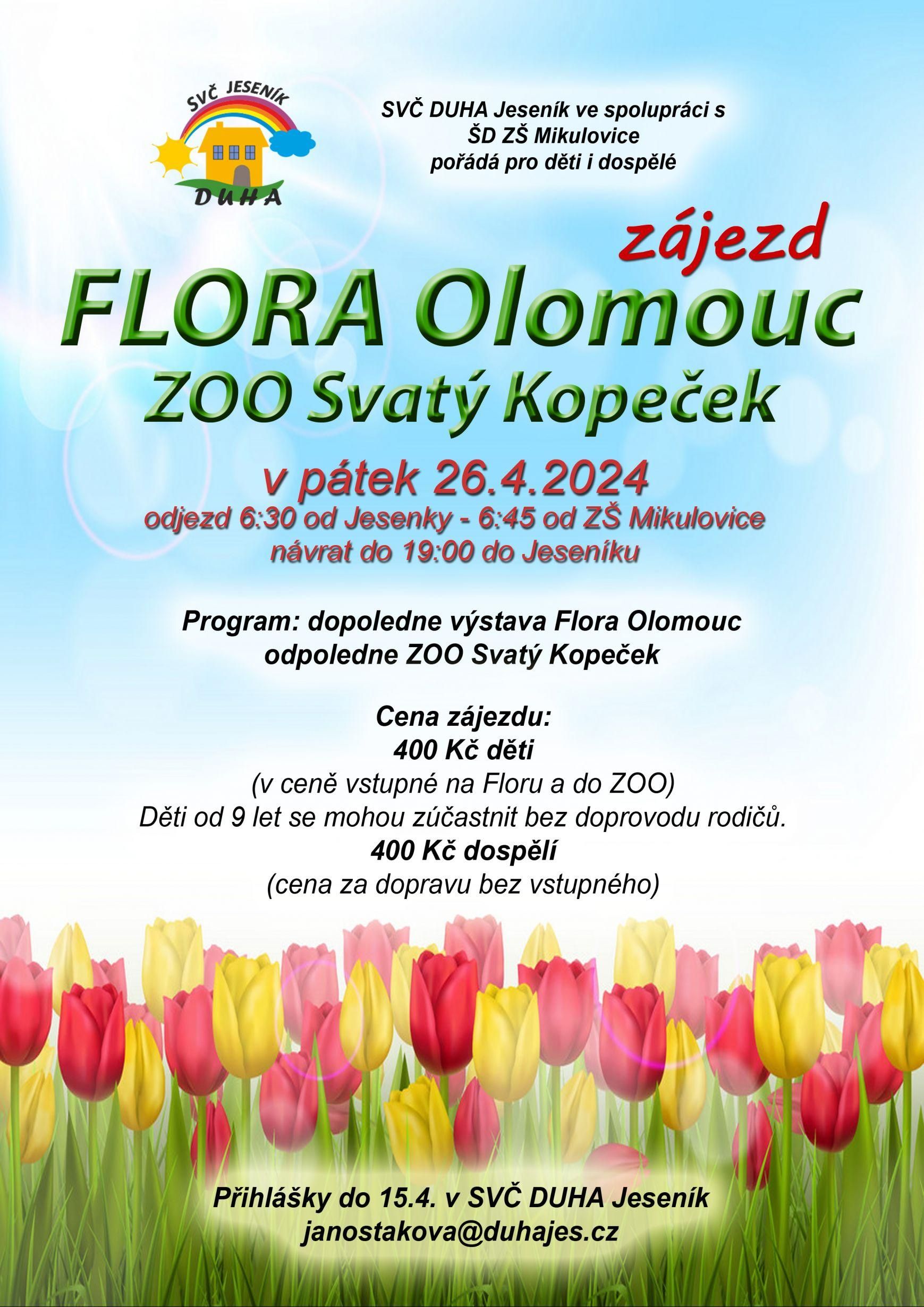Zájezd na FLORU a do ZOO Olomouc