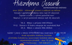 Hvězdárna - pozorování v únoru